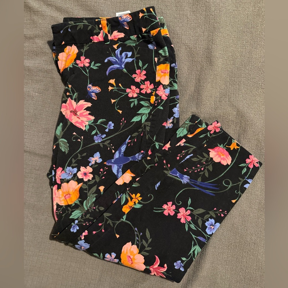 Old Navy Pixie Black Floral Pants